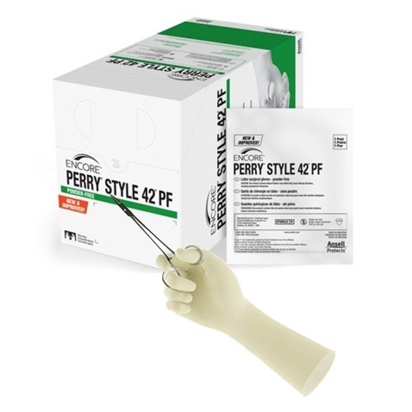 ENCORE Perry Style 42 PF Latex Standard Cuff Length Surgical Glove For Cheap