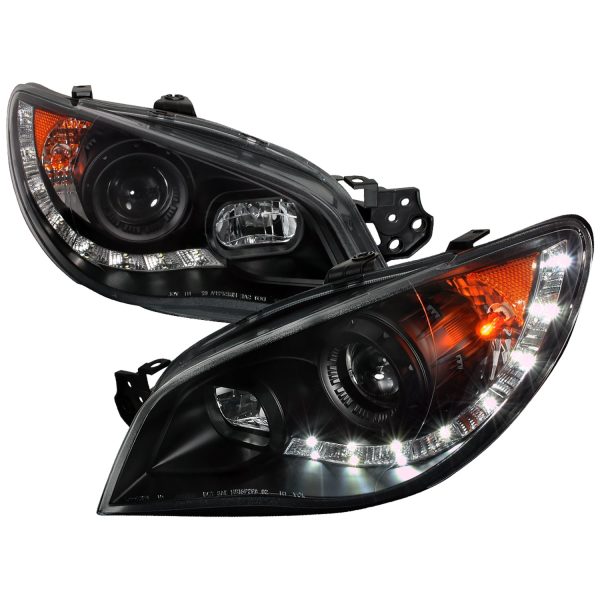 2006-2007 Subaru Impreza WRX STI Projector Headlights LED Light Strip Black Online now